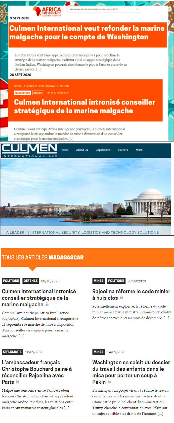 Culmen International intronisé conseiller stratégique de la marine malgache