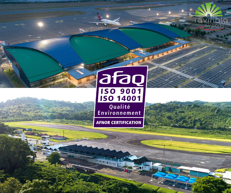 Les aéroports d’Antananarivo et de Nosy Be ont obtenu les certifications ISO 9001 : 2015 ET ISO 14001 :2015